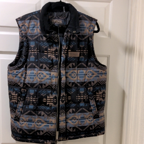 Pendleton Geometric Pattern Quilted Vest Large